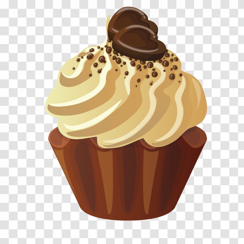 Muffin Cupcake Cream Petit Four Panna Cotta - Chocolate Cake Transparent PNG