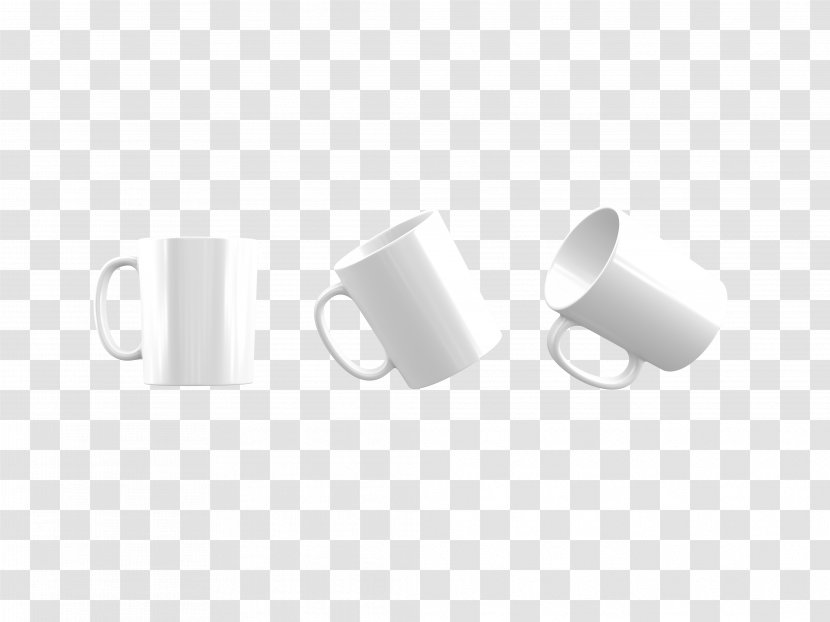 White Brand Pattern - Three Different Angles Of The Mug Transparent PNG