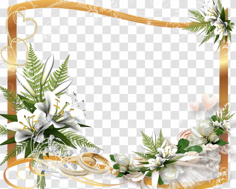 Picture Frames Wedding Clip Art - Flower Arranging - Garland Frame Transparent PNG