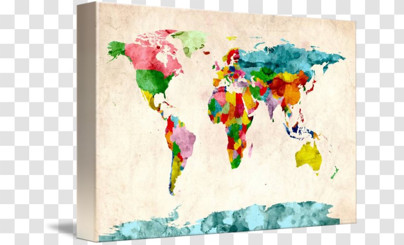 World Map Art Watercolor Painting Printmaking - Paint - Watercolour Animals Transparent PNG