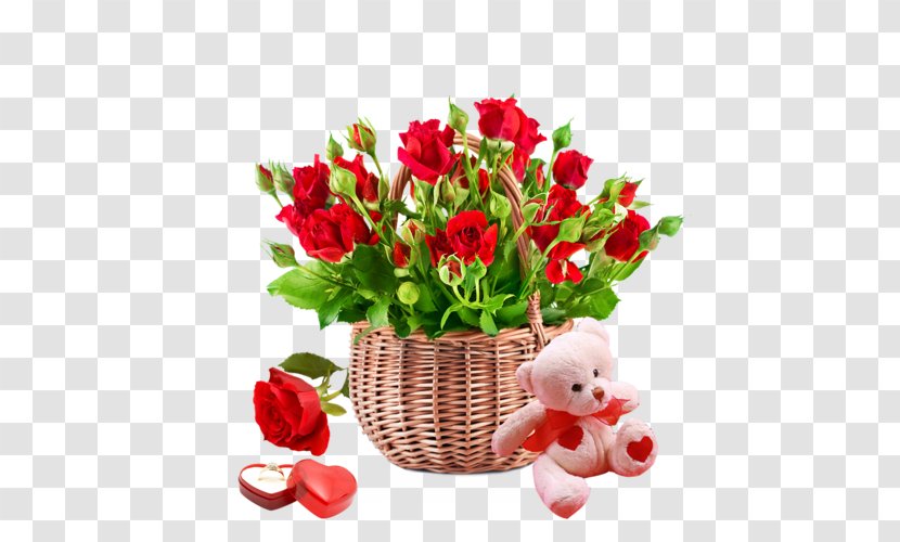 Flower Bouquet Stock Photography Red Desktop Wallpaper - Gift Basket Transparent PNG