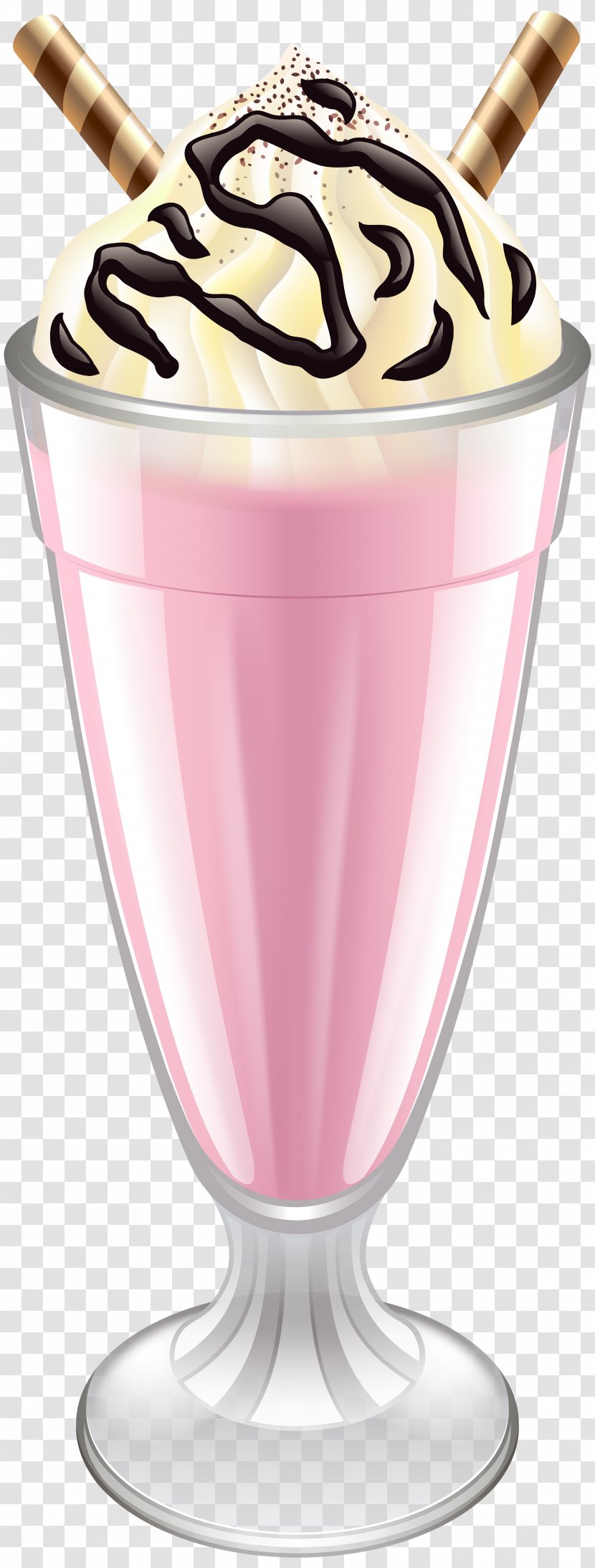 Ice Cream Milkshake Sundae Clip Art - Dairy Products - Pink Milk Shake Transparent Image Transparent PNG