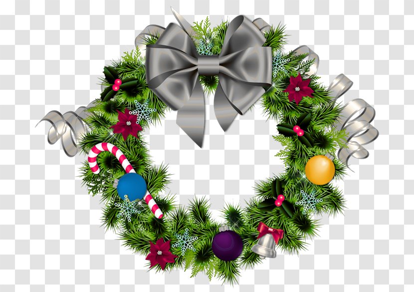 Christmas Ornament Wreath Candy Cane Clip Art Transparent PNG