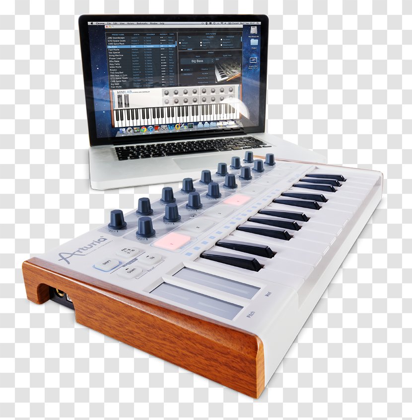 Digital Piano MIDI Controllers Arturia MiniLab MKII Keyboard - Flower - Musical Instruments Transparent PNG