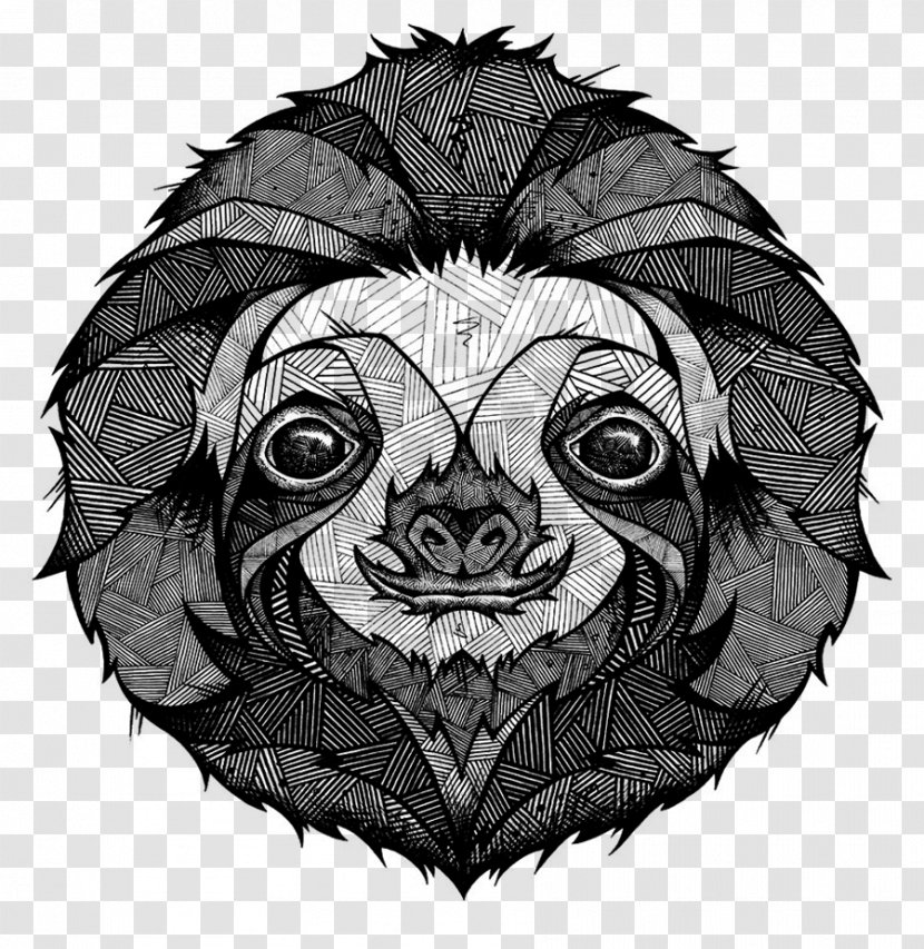 Three-toed Sloth Tattoo Drawing - Frame - Design Transparent PNG