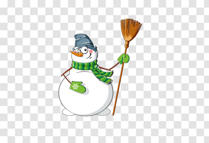 Santa Claus Christmas Sticker Snowman - Decoration - Holding A Broom Transparent PNG