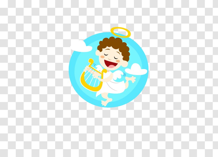 Cute Angel Holding A Violin - Clip Art Transparent PNG