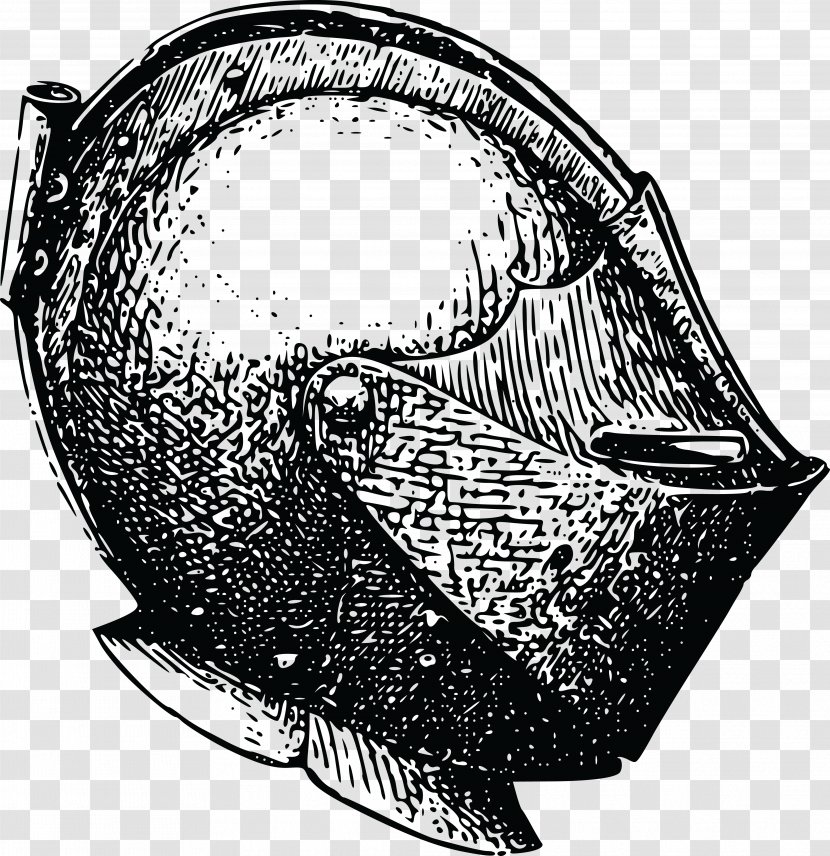 Knight Helmet Clip Art - Monochrome Transparent PNG
