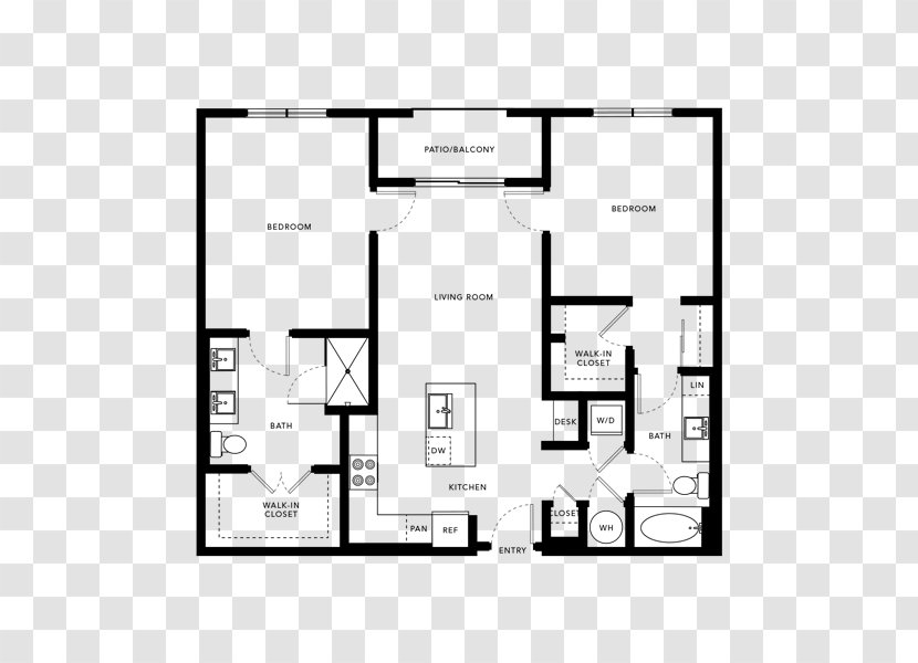 Compass Pointe Floor Plan Bed - Minnesota - Apartment Transparent PNG