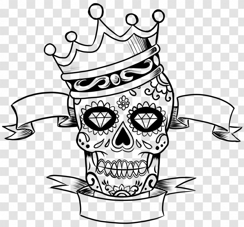 Calavera Coloring Book Skull Day Of The Dead Child - Heart Transparent PNG