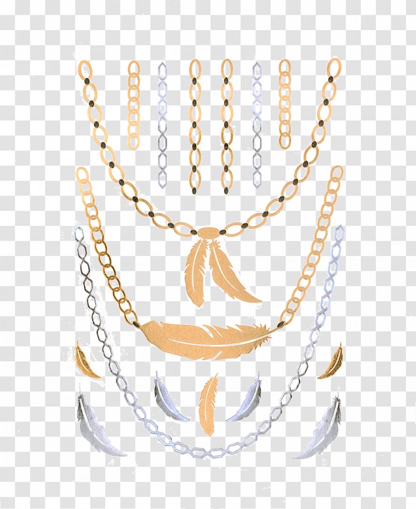 Tattoo Necklace Flash Chain Jewellery - Gull Transparent PNG