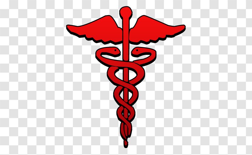 Staff Of Hermes Medicine Symbol Clip Art - Health Care - Red Caduceus Transparent PNG