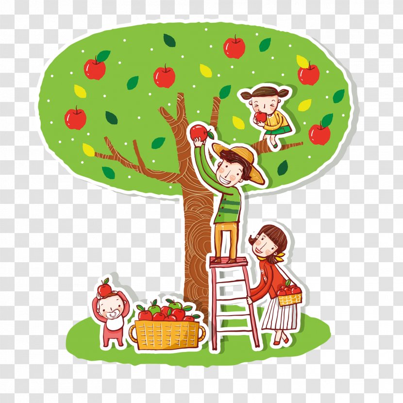 Cartoon Auglis Apple Illustration - Food - Family Transparent PNG