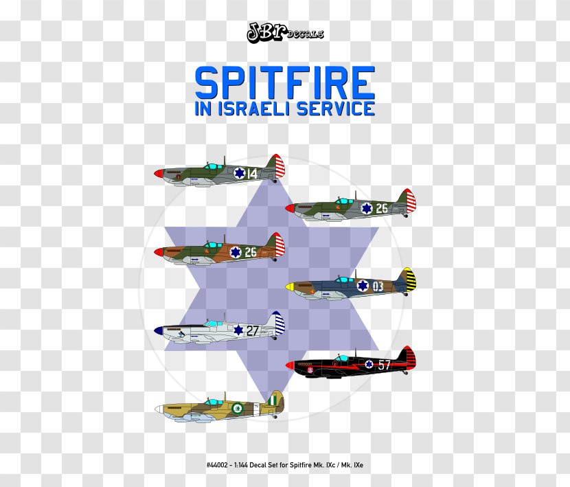 Supermarine Spitfire Decal Belgian Air Component Israeli Force - Fish - Plane Transparent PNG