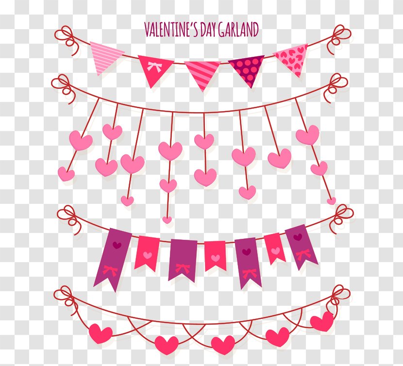 Valentines Day Greeting Card Dia Dos Namorados Euclidean Vector - Cartoon - 4 Creative Valentine Pull Flag Transparent PNG