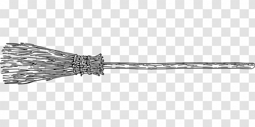 Broom Besom Cleaning - Brush - Grayscale Transparent PNG