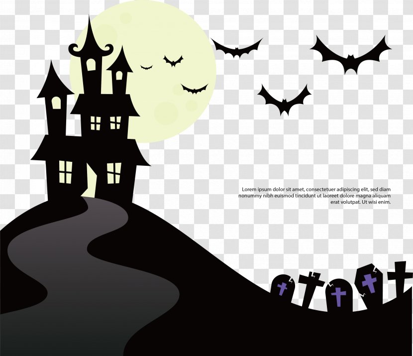 Halloween Party Euclidean Vector - Monochrome - Horror Night Transparent PNG