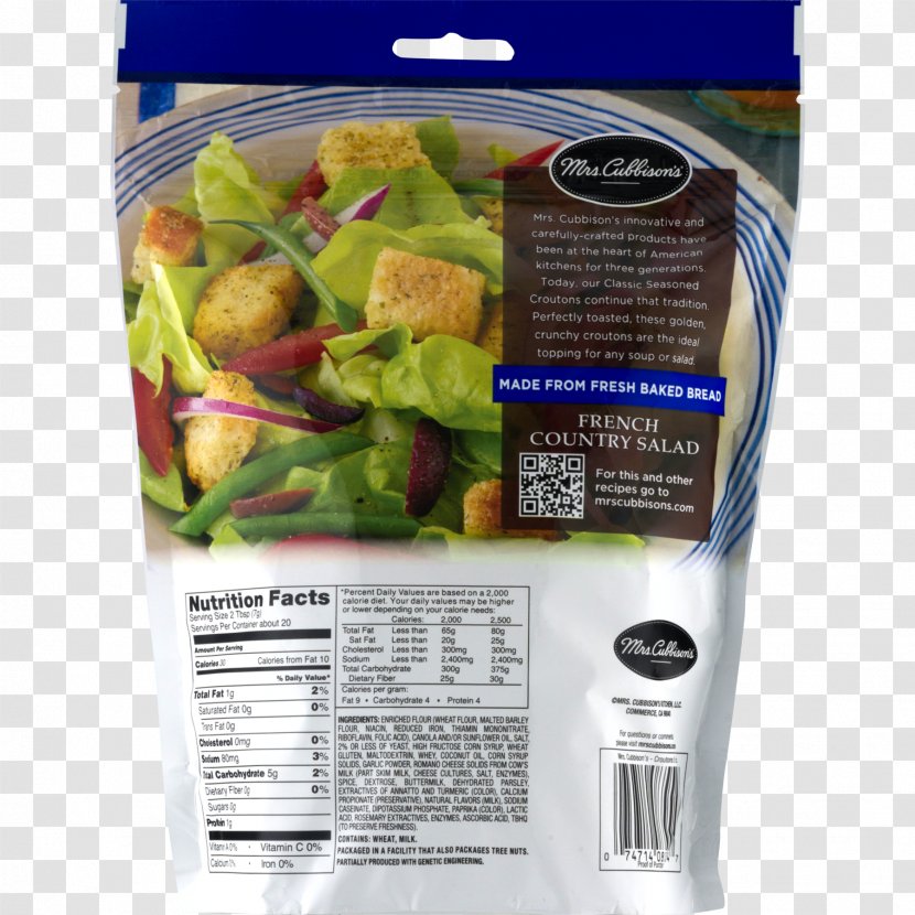 Vegetarian Cuisine Recipe Flavor Crouton Mrs. Cubbison's Foods - Salt Transparent PNG
