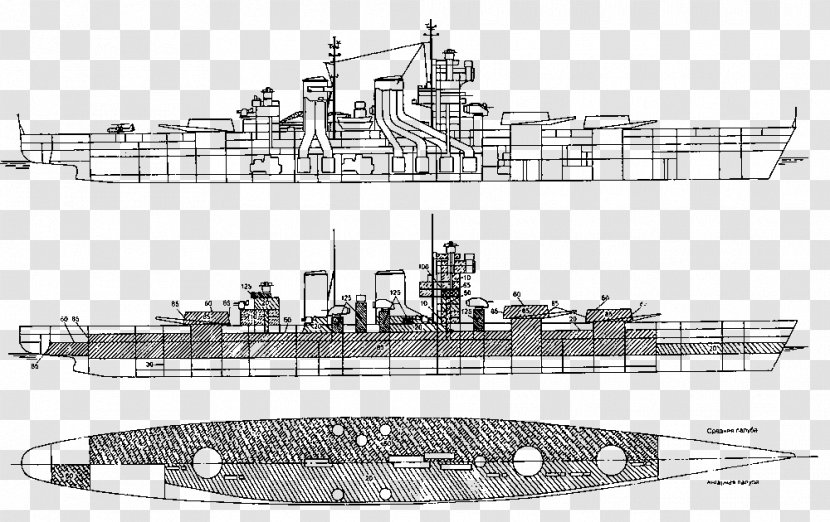 Heavy Cruiser Dreadnought Battlecruiser Torpedo Boat Armored - Technical Drawing - Ship Transparent PNG
