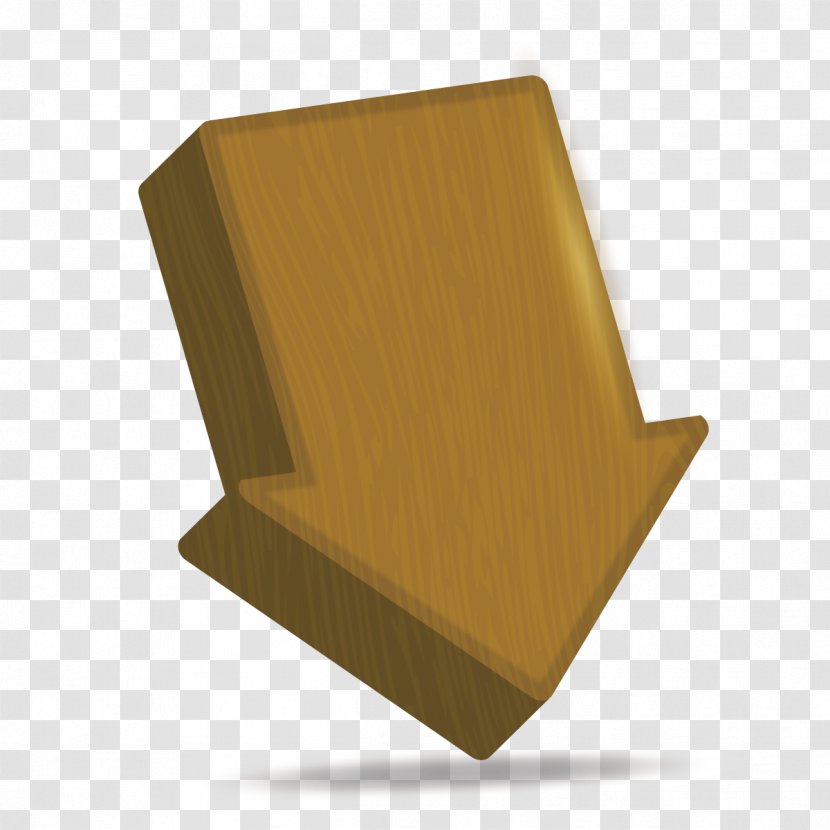 Arrow Euclidean Vector Icon - Wood - Down Transparent PNG