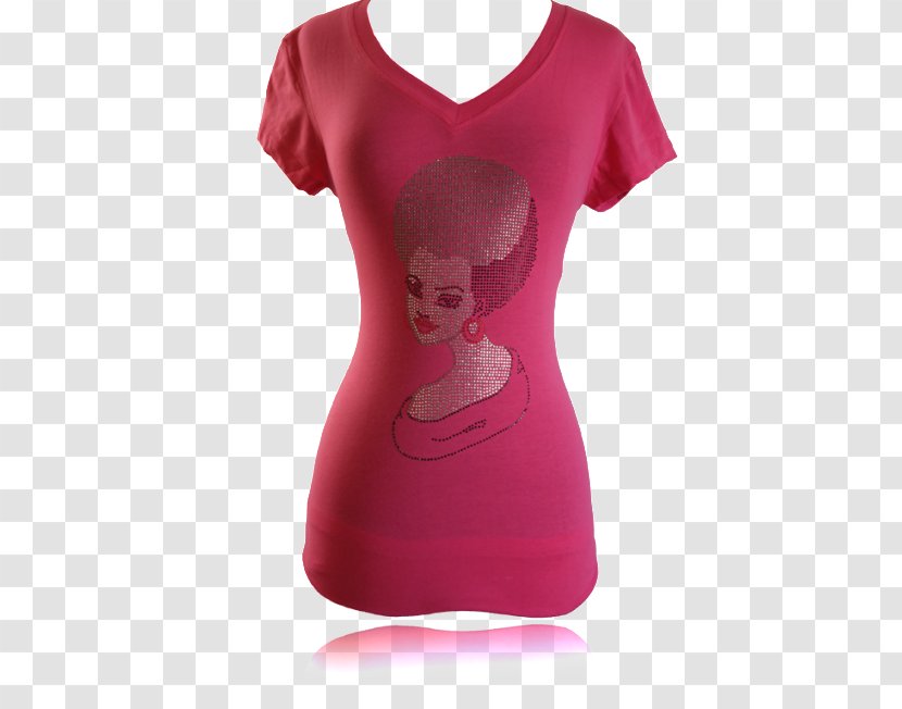 T-shirt Fashion Sleeve Bling-bling - Magenta Transparent PNG