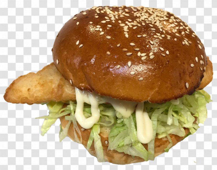 Hamburger Salmon Burger Take-out Cheeseburger Food - Ingredient - Lettuce Transparent PNG