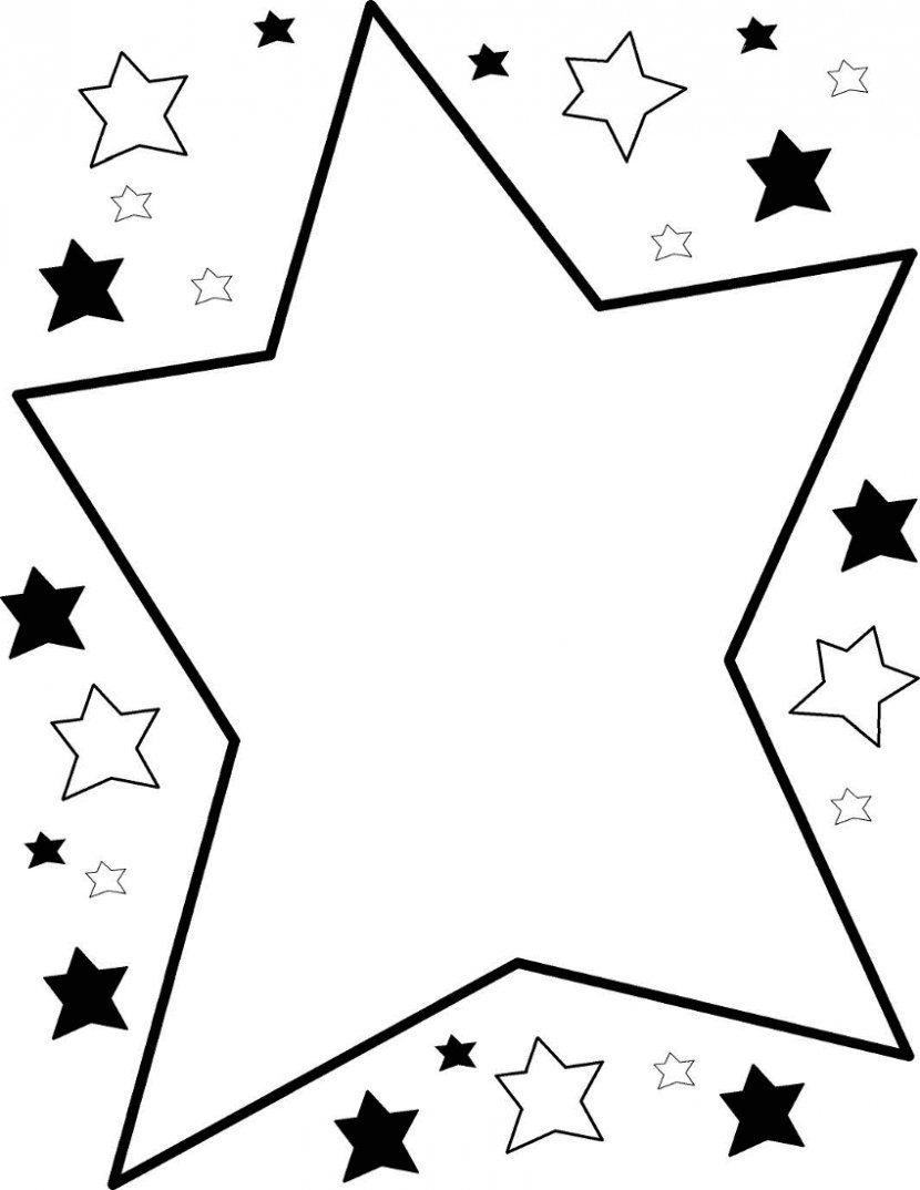 Star Black And White Clip Art - Tree - Boarder Transparent PNG