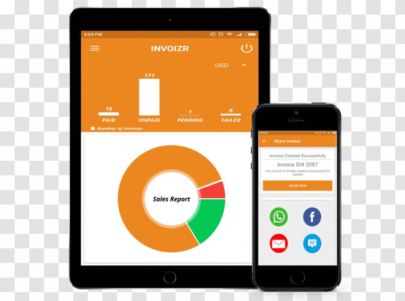 Smartphone Mobile Phones Payment Gateway White-label Product Invoiz - External Sending Card Transparent PNG