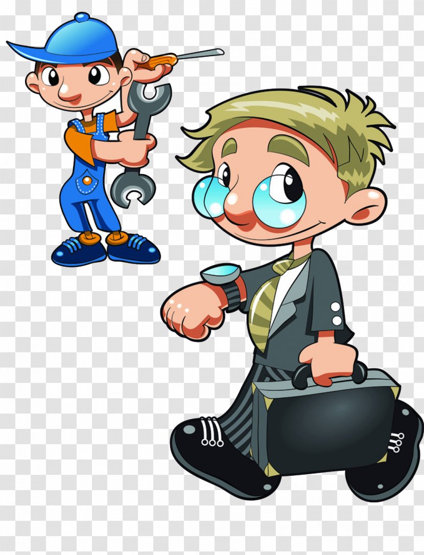 Laborer Cartoon Royalty-free Illustration - Finger - Scientists And Workers Transparent PNG