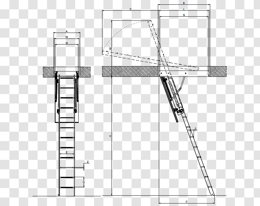 Ladder Stairs Scala Retrattile Attic Fire Escape - Parallel Transparent PNG