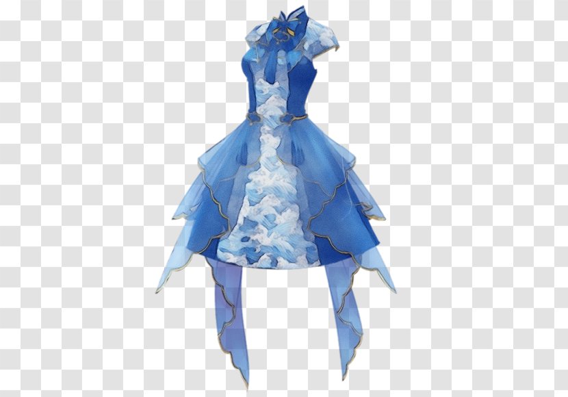 Blue Costume Design Dress Transparent PNG