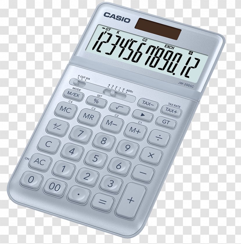 Casio Inc. MS-10VC-RD Standard Function Calculator Sweet Red Calucalor JW-200SC MS-10VC - Numeric Keypad Transparent PNG