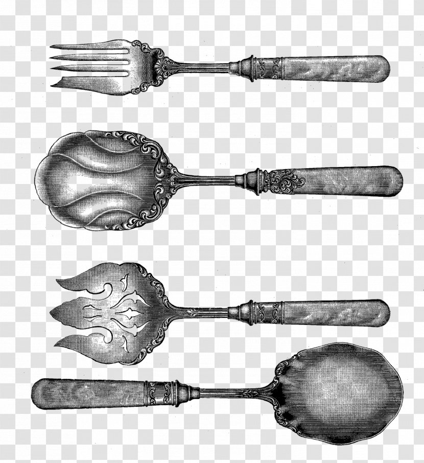 Cutlery Spoon Postage Stamps Fork Clip Art - Tableware Transparent PNG
