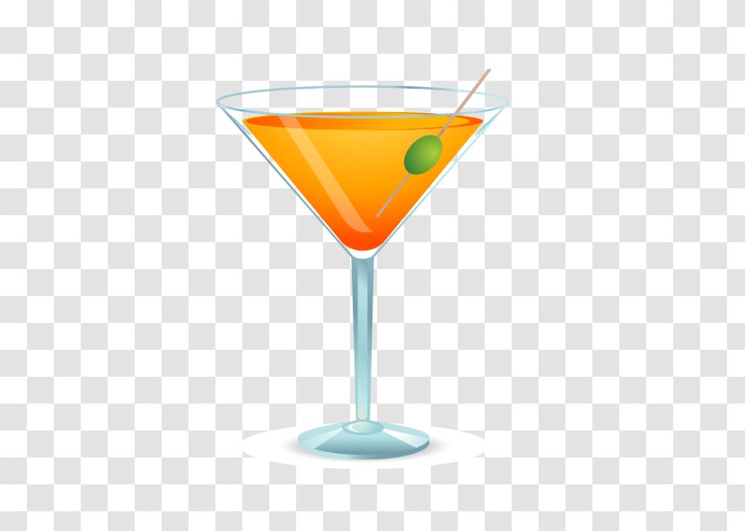 Cocktail Martini Orange Juice Clip Art - Mixed Drink - Hand Drawn Vector Material Transparent PNG