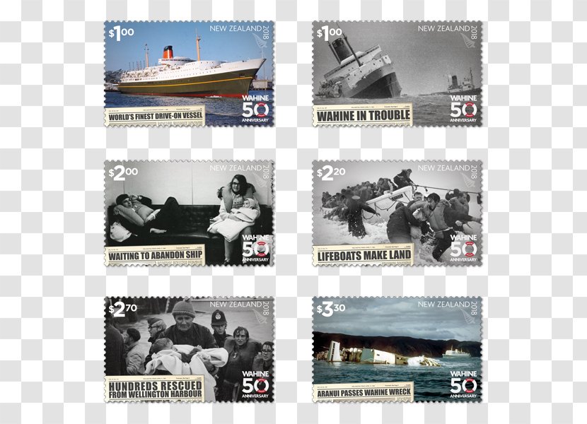 TEV Wahine Barrett Reef Ship Postage Stamps Cook Strait - Tev Transparent PNG