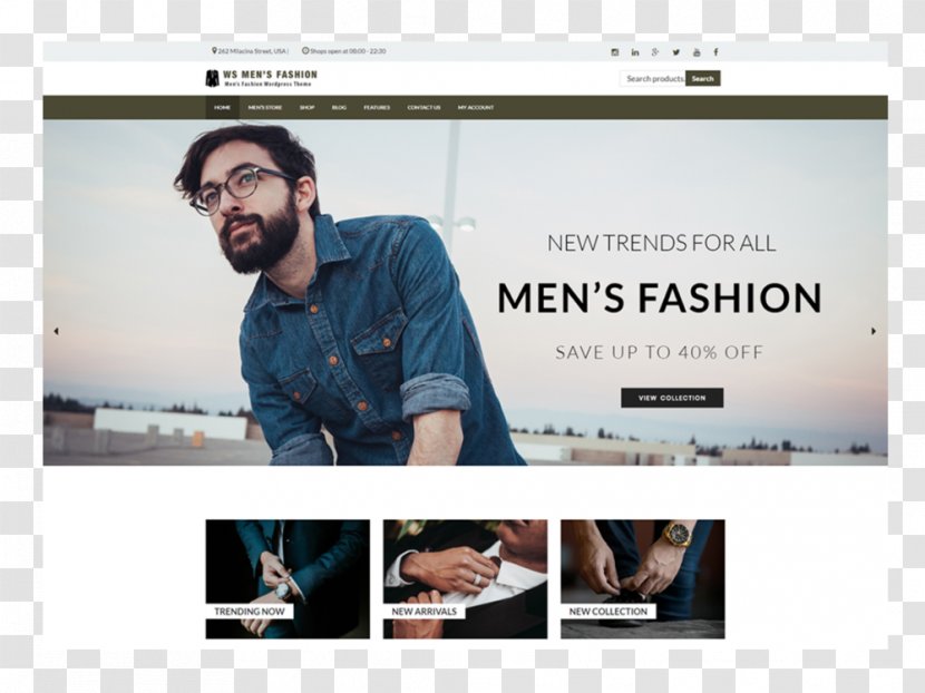 WordPress Fashion Theme Template Responsive Web Design - Advertising Transparent PNG