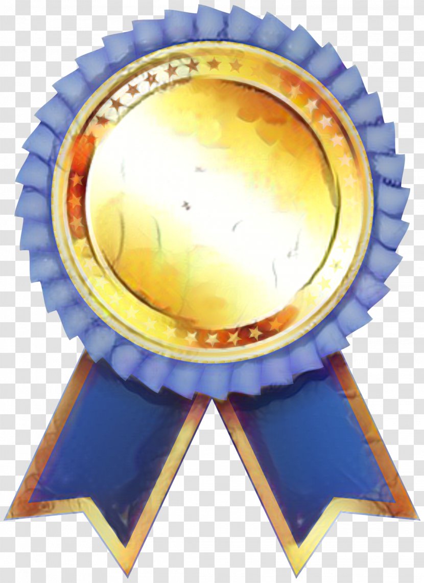 Cartoon Gold Medal - Rosette - Electric Blue Award Or Decoration Transparent PNG