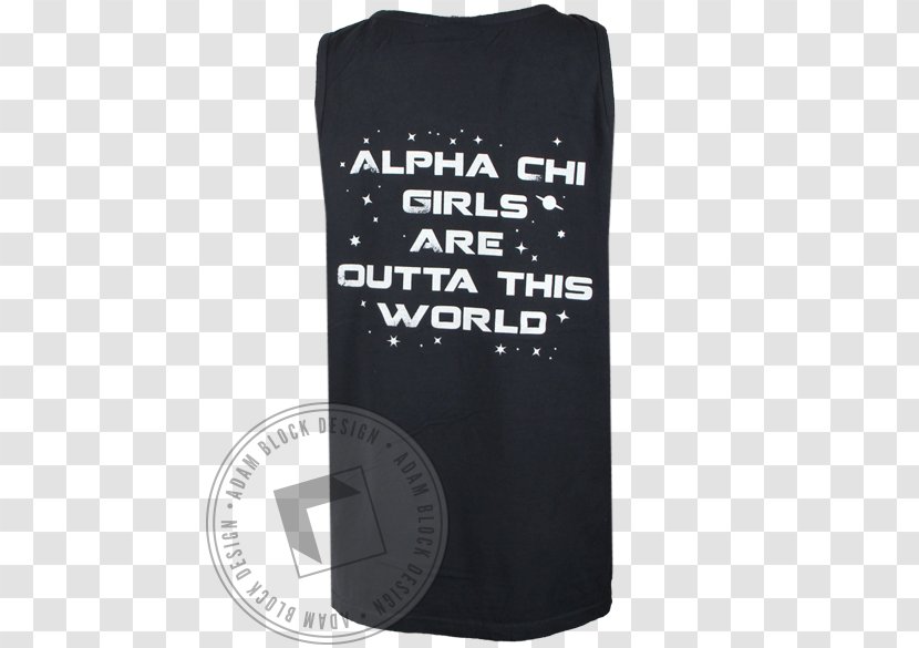 T-shirt Sleeveless Shirt Outerwear Font - Black M - Chi Omega Transparent PNG