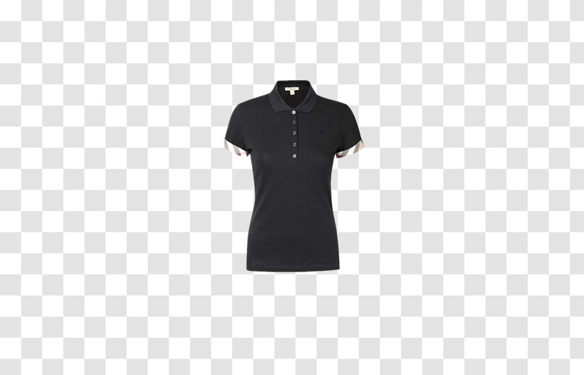 T-shirt Polo Shirt Collar Sleeve Neck - Top - Black Women Transparent PNG