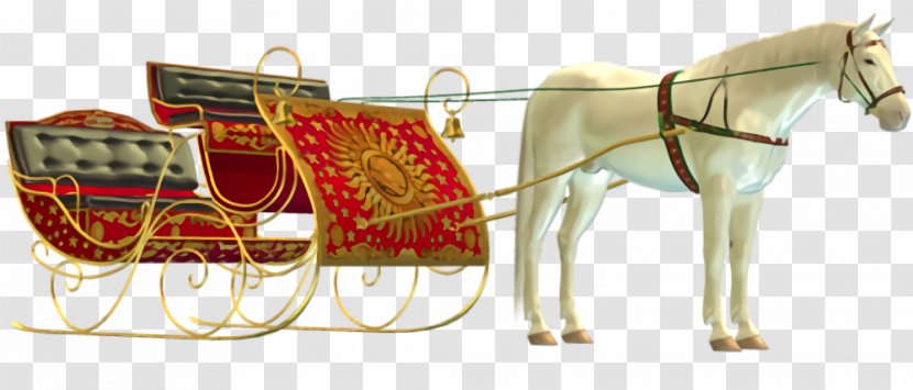Santa Sled Sleigh Christmas - Horse Harness - Bridle Carriage Transparent PNG