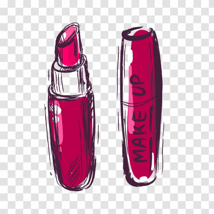 Cosmetics Lipstick Make-up - Watercolor Painted Cosmetic Transparent PNG