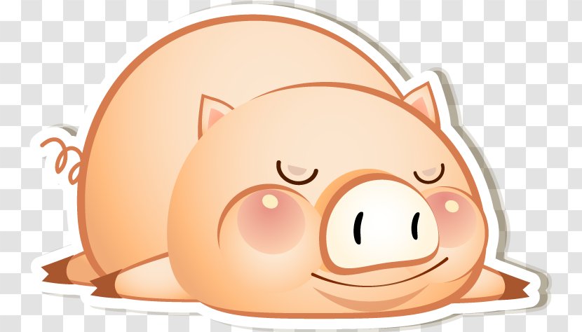 Domestic Pig Cartoon - Snout - Pink Transparent PNG