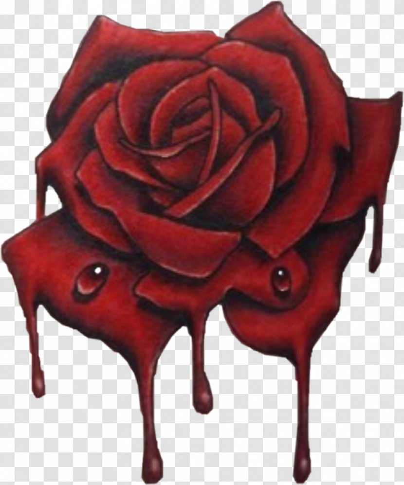 Garden Roses Tattoo Blood Red - Decal - Rose Transparent PNG