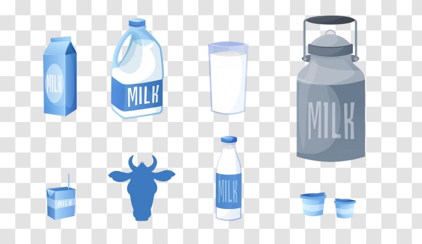 Water Bottles Graphic Design - Milk Container Transparent PNG