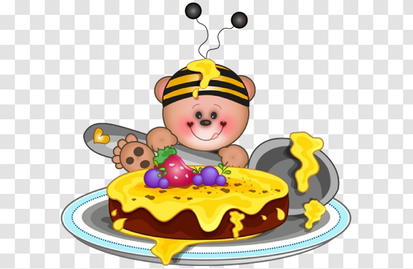 Yellow Icing Honeybee Baked Goods Cake Transparent PNG
