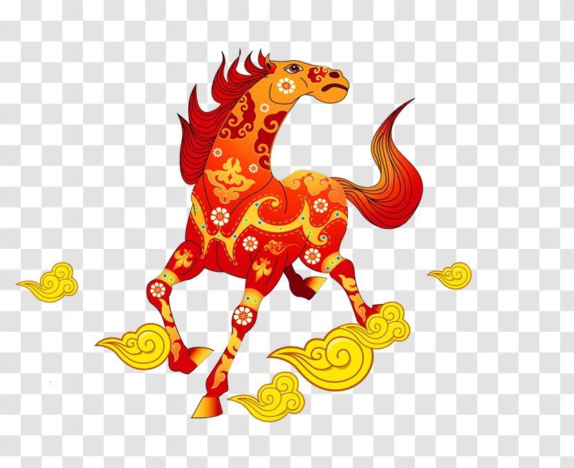 Wedding Invitation Greeting Card Chinese New Year Horse Zodiac Transparent PNG