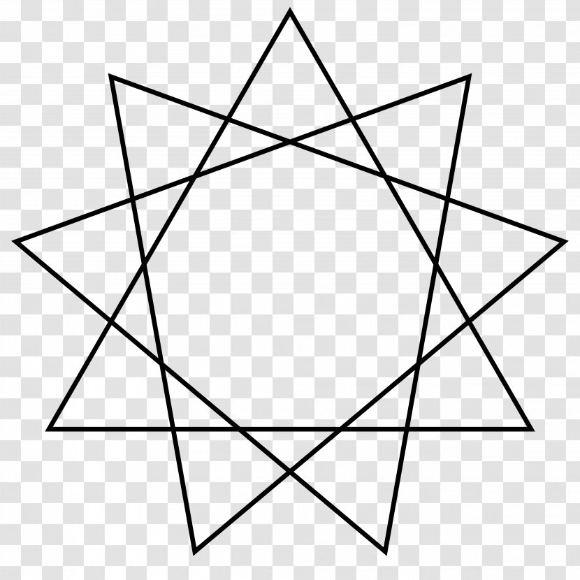 Star Polygon Enneagram Regular - Parallel - Solid Five Pointed Transparent PNG