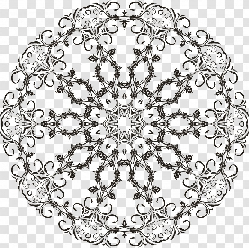Drawing Mandala Clip Art - Floral Design Transparent PNG