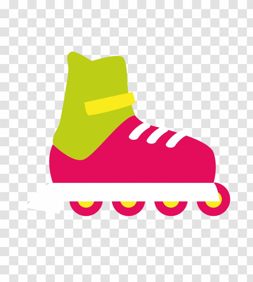 Shoe Skateboard Roller Skating - Yellow - Vector Color Cartoon Shoes Skateboarding Transparent PNG