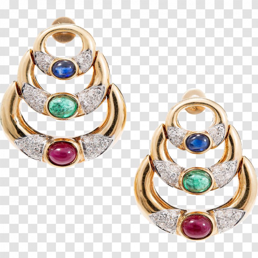 Earring Gemstone Cabochon Jewellery Sapphire - Shirt Stud Transparent PNG